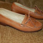 COLE HAAN MEN 9.5 – 9 1/2 TAN  BROWN LEATHER LOAFER SLIDE ON
