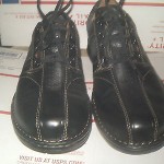 CLARKS UNSTRUCTURED BLACK LEATHER SHOES OXFORDS “NEW” NO BOX US 10.5 M