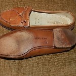 COLE HAAN MEN 9.5 – 9 1/2 TAN  BROWN LEATHER LOAFER SLIDE ON