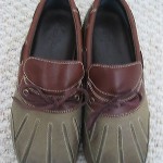 COLE HAAN OLIVE GREEN & BROWN LEATHER WATERPROOF DUCK SHOES / MENS SIZE 10 EUC!