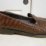 COLE HAAN BRAGANO BROWN WOVEN LEATHER SLIP ON LOAFERS SHOES MENS 8.5 M