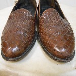 COLE HAAN BRAGANO BROWN WOVEN LEATHER SLIP ON LOAFERS SHOES MENS 8.5 M