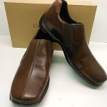 NEW COLE HAAN ZENO TORTOISE BROWN LEATHER CENTER STITCH SLIP ON CASUAL SHOES