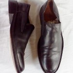 Cole Haan Ankle Slip-on Boots Sz 9M Black Leather w/ Elastic Excellent Condition