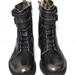 $500 NEW Diesel ELWOOD Black Leather Distressed Double Strap Buckle Boots 13