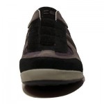 $195 Hugo Boss Sneakers Mens Grey Black Shoes 7 40 Trainers Walking .5 Pull on