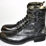 $500 NEW Diesel ELWOOD Black Leather Distressed Double Strap Buckle Boots 13