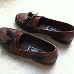 Bragano by Cole Haan Leather & Linen Loafers Tassels Black Brown Mens Shoes 8.5