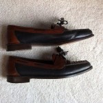 Bragano by Cole Haan Leather & Linen Loafers Tassels Black Brown Mens Shoes 8.5