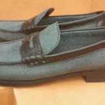 Cole Haan Monroe Penny Loafers Size 11M Blue/Black Suede/Leather