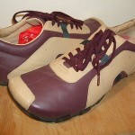 DIESEL MEN’S ‘SEVILLE ” BEIGE/BURGUNDY LEATHER ATHELETIC SNEAKERS SIZE 13