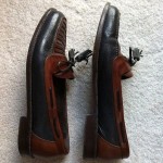 Bragano by Cole Haan Leather & Linen Loafers Tassels Black Brown Mens Shoes 8.5