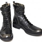 $500 NEW Diesel ELWOOD Black Leather Distressed Double Strap Buckle Boots 13