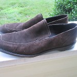 MEN’S COLE HAAN LOAFERS, SIZE 11.5 MEDIUM, SUEDE, SLIP ON, BROWN