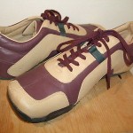 DIESEL MEN’S ‘SEVILLE ” BEIGE/BURGUNDY LEATHER ATHELETIC SNEAKERS SIZE 13
