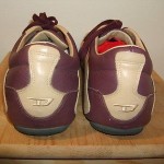 DIESEL MEN’S ‘SEVILLE ” BEIGE/BURGUNDY LEATHER ATHELETIC SNEAKERS SIZE 13