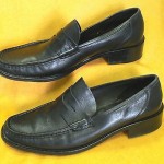 Cole Haan Mens Black Leather Loafers Size  9.5 B ITALY