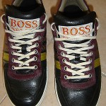 BOSS ORANGE HUGO BOSS MENS BLACK VIOLET PONY HAIR TRIM SNEAKERS SIZE EU40 US7