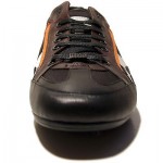 $245 HUGO BOSS Red Label Black Brown Sneakers 13 46 Mens Shoes Trainers 12.5 47