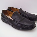 COLE HAAN BLACK LEATHER DRIVING PENNY LOAFER NIKE AIR SLIP ON MENS SHOES SZ 12 M