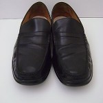 COLE HAAN BLACK LEATHER DRIVING PENNY LOAFER NIKE AIR SLIP ON MENS SHOES SZ 12 M