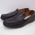 COLE HAAN BLACK LEATHER DRIVING PENNY LOAFER NIKE AIR SLIP ON MENS SHOES SZ 12 M