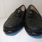 Cole Haan Men’s Black Woven Leather Moc Penny Loafers Size 12 M Casual Shoes