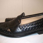 Cole Haan Men’s Black Woven Leather Moc Penny Loafers Size 12 M Casual Shoes