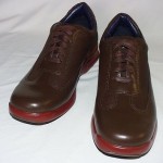 Cole Haan Air Conner Sport Oxfords, Leather Upper, Dark Brown/Orange, 9 M, New