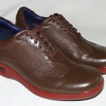 Cole Haan Air Conner Sport Oxfords, Leather Upper, Dark Brown/Orange, 9 M, New
