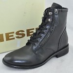 Diesel Miliboot “Pataboot” The Pit Black Leather Lace Up Ankle Boot Size 8.5 M