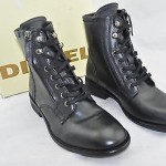 Diesel Miliboot “Pataboot” The Pit Black Leather Lace Up Ankle Boot Size 8.5 M