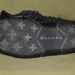 Mens Black Leather Diesel Casual Shoes size 12
