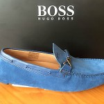 HUGO BOSS BLACK – DRENNO  Men’s Loafers In Medium Blue