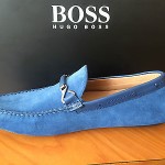 HUGO BOSS BLACK – DRENNO  Men’s Loafers In Medium Blue