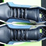 NIB HUGO BOSS GREEN $185 MEN’S ATTAIN LEATHER BLUE SNEAKERS SHOES 12
