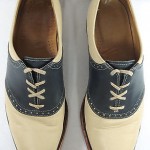 Cole Haan Saddle Shoes 10 Vintage Mens Navy Blue Tan Casual Leather Lace Oxfords
