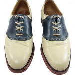 Cole Haan Saddle Shoes 10 Vintage Mens Navy Blue Tan Casual Leather Lace Oxfords