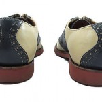 Cole Haan Saddle Shoes 10 Vintage Mens Navy Blue Tan Casual Leather Lace Oxfords
