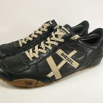 Diesel Mens Remy Dark Navy Blue Leather Lace Up Sneakers Shoes Sz 9