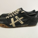 Diesel Mens Remy Dark Navy Blue Leather Lace Up Sneakers Shoes Sz 9