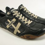 Diesel Mens Remy Dark Navy Blue Leather Lace Up Sneakers Shoes Sz 9