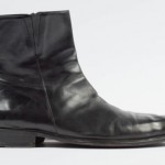 Amazing $395 HUGO BOSS Black Italian Leather Side-Zip Chelsea Ankle Boots 10