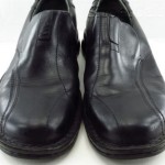 Clarks Black Leather Slip On Loafers Men Size 9.5 Wide