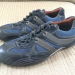 Mens Hugo Boss Orange Casual Fashion Sneakers Navy Black Size 42 US 8.5, 9