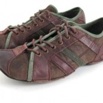 DIESEL Mens Shoes 9 Brown LEATHER Green Fashion Lace Up Sneakers