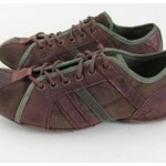 DIESEL Mens Shoes 9 Brown LEATHER Green Fashion Lace Up Sneakers