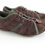DIESEL Mens Shoes 9 Brown LEATHER Green Fashion Lace Up Sneakers