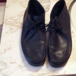 Clarks wallabees, Black leather