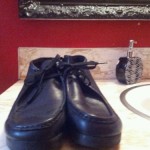 Clarks wallabees, Black leather